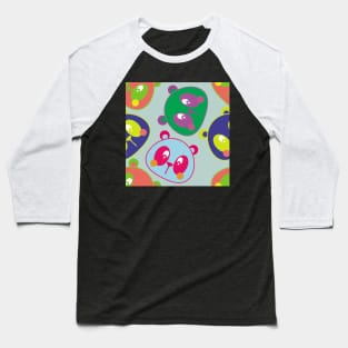 Cute Neon Panda Pattern Seamless Baseball T-Shirt